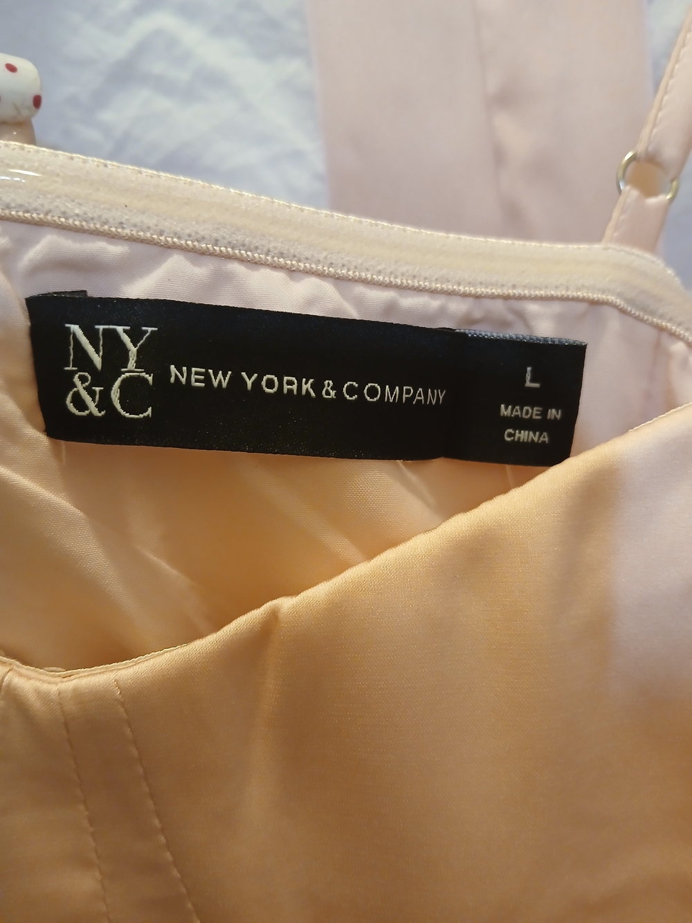 New York & Company Light Blush Satin Tank